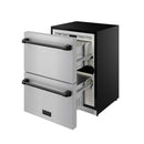 Gordon Ramsay by Thor Kitchen 24-Inch Undercounter Built-In / Freestanding Drawer Freezer in Stainless Steel with Black Trim (RZ24U-BLK)