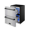 Gordon Ramsay by Thor Kitchen 24-Inch Undercounter Built-In / Freestanding Drawer Freezer in Stainless Steel with Black Trim (RZ24U-BLK)