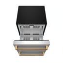 Gordon Ramsay by Thor Kitchen 24-Inch Undercounter Built-In / Freestanding Drawer Freezer in Stainless Steel with Bronze Trim (RZ24U-BRZ)