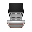 Gordon Ramsay by Thor Kitchen 24-Inch Undercounter Built-In / Freestanding Drawer Freezer in Stainless Steel with Rose Gold Trim (RZ24U-RSG)