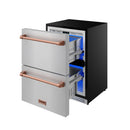 Gordon Ramsay by Thor Kitchen 24-Inch Undercounter Built-In / Freestanding Drawer Freezer in Stainless Steel with Rose Gold Trim (RZ24U-RSG)