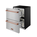 Gordon Ramsay by Thor Kitchen 24-Inch Undercounter Built-In / Freestanding Drawer Freezer in Stainless Steel with Rose Gold Trim (RZ24U-RSG)