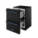 Gordon Ramsay by Thor Kitchen 24-Inch Undercounter Built-In / Freestanding Drawer Freezer in Black with Blue Trim (RZ24UB-BLU)