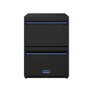 Gordon Ramsay by Thor Kitchen 24-Inch Undercounter Built-In / Freestanding Drawer Freezer in Black with Blue Trim (RZ24UB-BLU)
