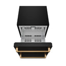 Gordon Ramsay by Thor Kitchen 24-Inch Undercounter Built-In / Freestanding Drawer Freezer in Black with Bronze Trim (RZ24UB-BRZ)