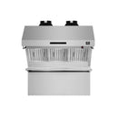 Forno 5-Piece Appliance Package - 36-Inch Gas Range, Refrigerator with Water Dispenser, Wall Mount Hood with Backsplash, 24-Inch Microwave Drawer, & 3-Rack Dishwasher in Stainless Steel