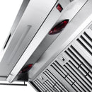 Forno 5-Piece Pro Appliance Package - 48-Inch Dual Fuel Range, Refrigerator with Water Dispenser, Wall Mount Hood with Backsplash, 24-Inch Microwave Oven, & 3-Rack Dishwasher in Stainless Steel