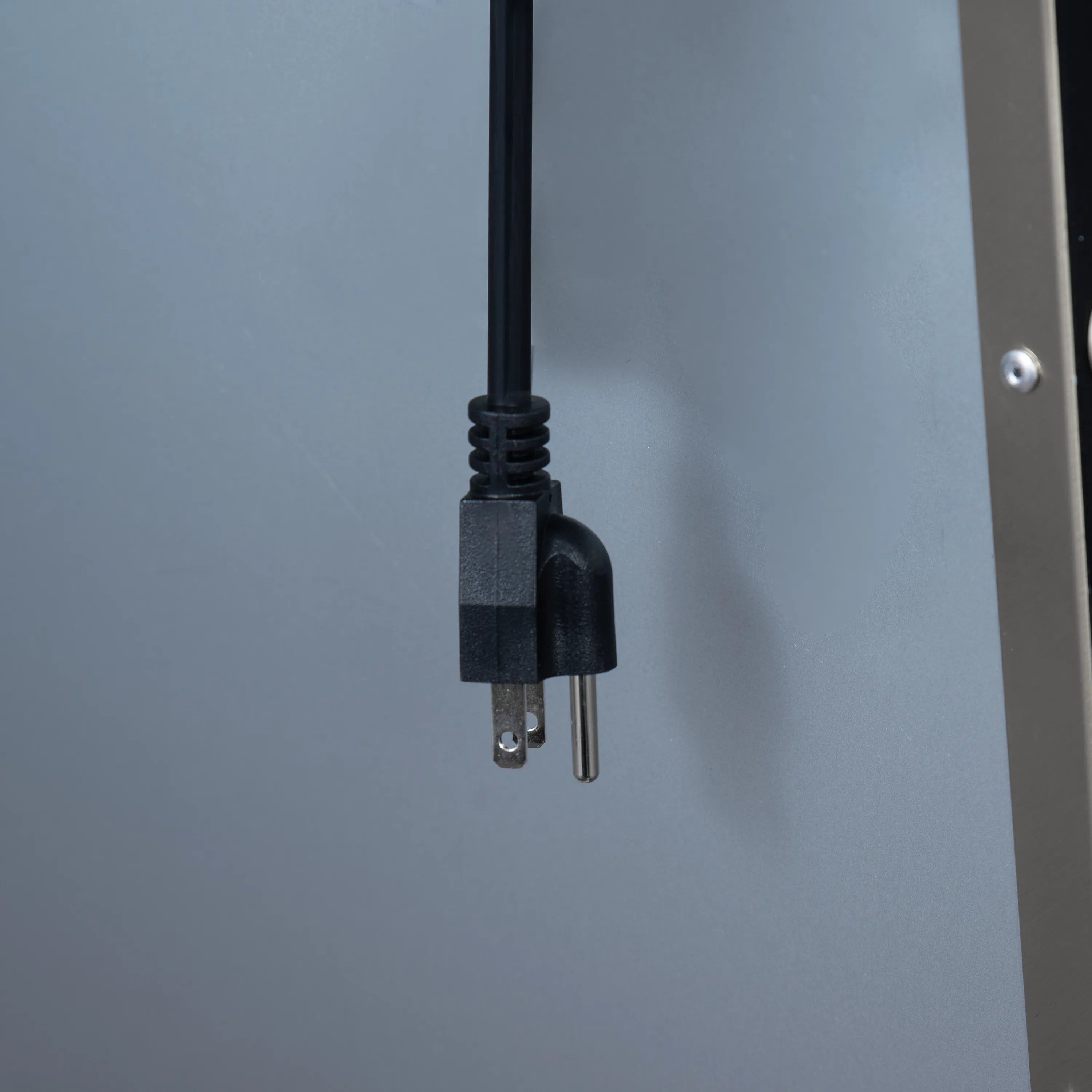 Range hood power cord with plug, black cable and two-prong end