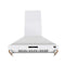 Forno Venezia 48-Inch Wall Mounted Range Hood with Touch Controls and Baffle Filters in White with Antique Brass Handle (FRHWM5503-48WHT)