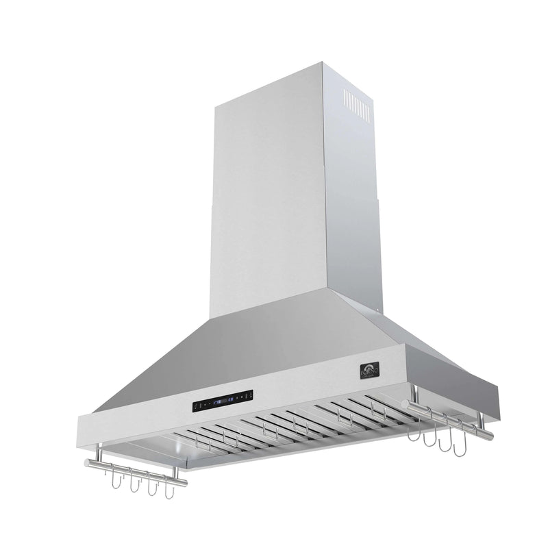 Forno Venezia 48-Inch Wall Mounted Range Hood with Touch Controls and Baffle Filters in Stainless Steel (FRHWM5503-48)