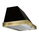 Forno Galiano 2-Piece Appliance Package - 48-Inch Gas Range & 48-Inch Wall Mount Range Hood in Black with Antique Brass Trim