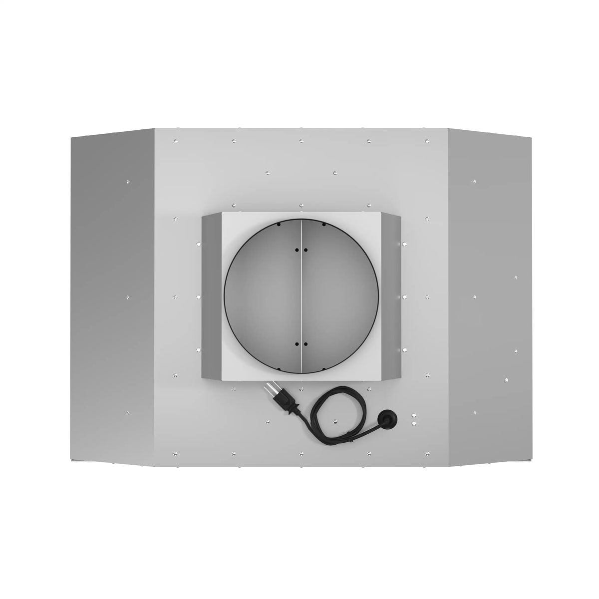 Stainless steel duct collar for insert range hood with mounting hardware