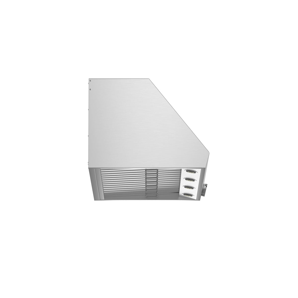 Stainless steel under-cabinet range hood side vent with adjustable louvered louvers