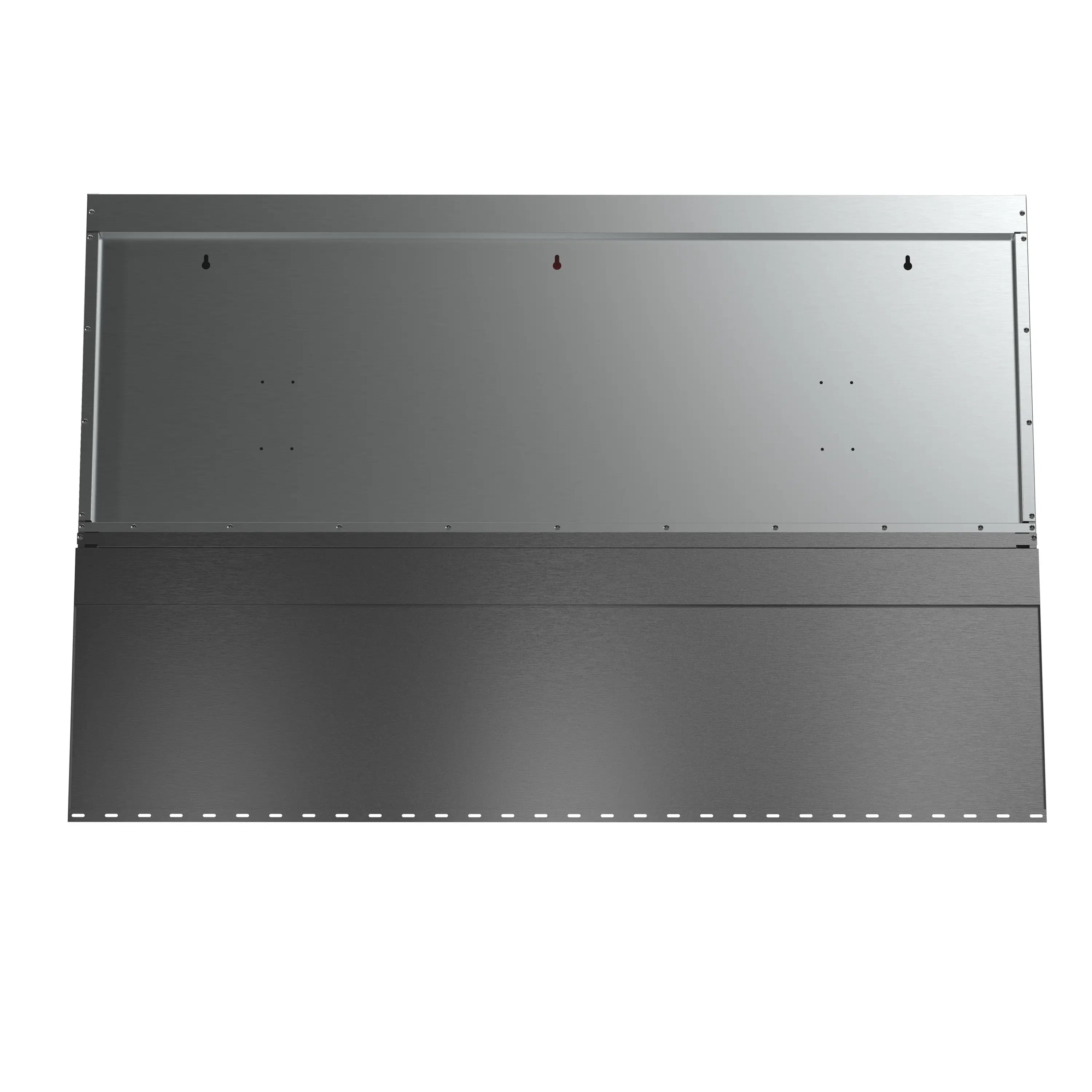 Stainless steel wall mount range hood with open front panel