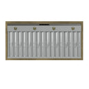 Forno Galiano 5-Piece Appliance Package - 48-Inch Gas Range, 48-Inch Hood, 36-Inch Refrigerator, 24-Inch Dishwasher, & 24-Inch Microwave Drawer in White with Antique Brass Trim