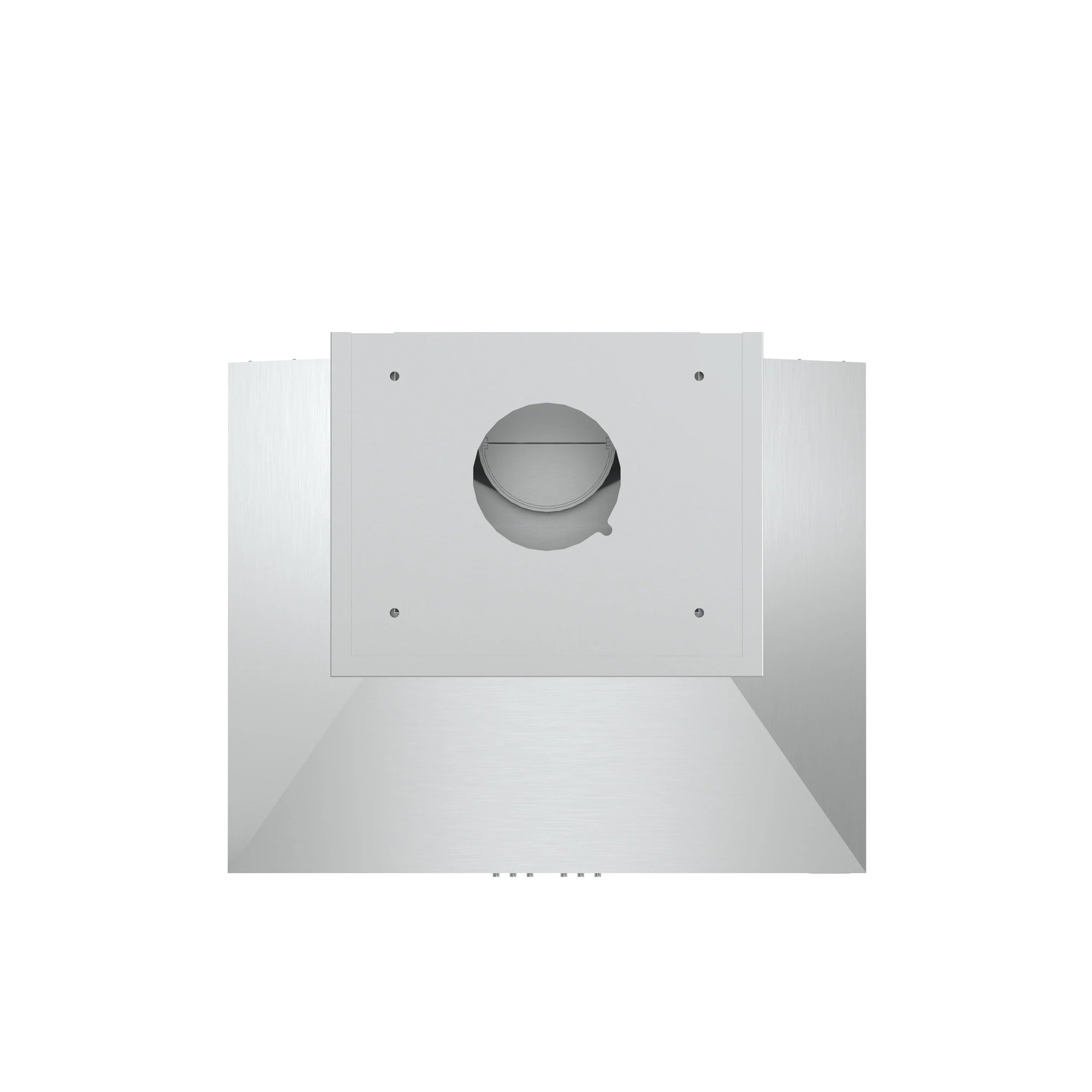 Stainless steel range hood duct opening with circular vent collar