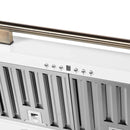 Forno Aria 30-Inch Wall Mount Range Hood in White with Brass Handle (FRHWM5095-30WHT)