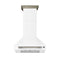 Forno Aria 30-Inch Wall Mount Range Hood in White with Brass Handle (FRHWM5095-30WHT)