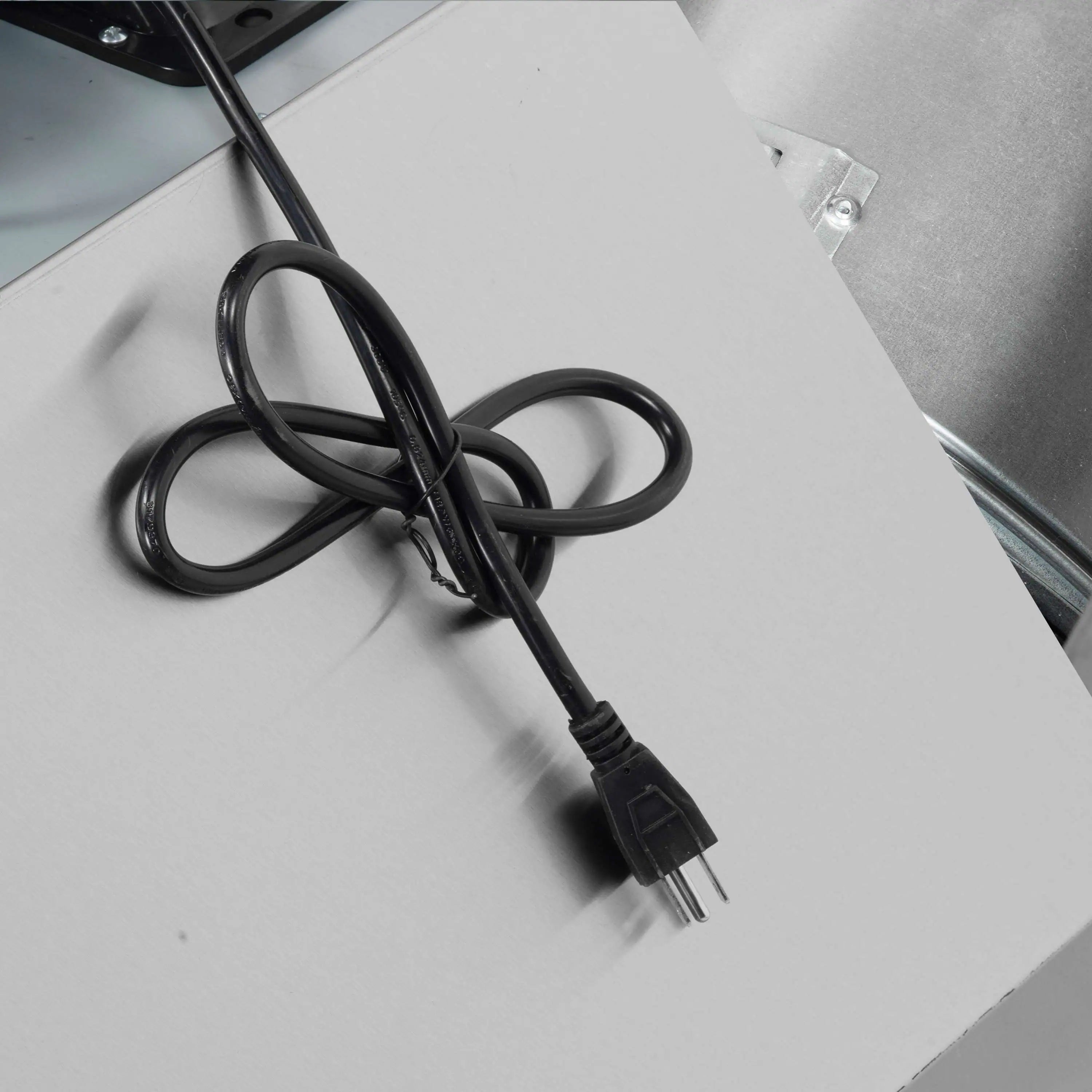 Black power cord with two-prong plug for a kitchen appliance