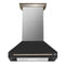 Forno Aria 36-Inch Wall Mount Range Hood in Black with Brass Handle (FRHWM5095-36BLK)