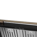 Forno 4-Piece Appliance Package - 36-Inch Electric Range, Wall Mount Range Hood, 60-Inch Refrigerator, and Dishwasher in Black with Antique Brass Handle