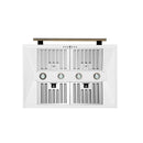 Forno 5-Piece Appliance Package - 36-Inch Electric Range, Wall Mount Range Hood, 60-Inch Refrigerator, Dishwasher, and 24-Inch Microwave Drawer in White with Antique Brass Handle
