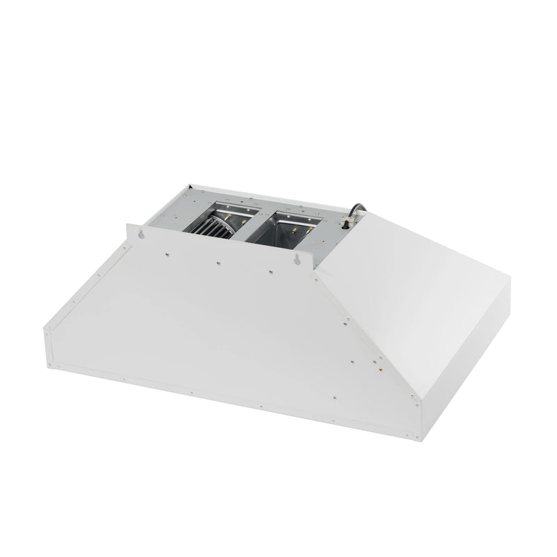 Forno Aria 36-Inch Wall Mount Range Hood in White with Brass Handle (FRHWM5095-36WHT)