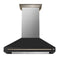 Forno Aria 48-Inch Wall Mount Range Hood in Black with Brass Handle (FRHWM5095-48BLK)