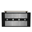 Forno 5-Piece Appliance Package - 48-Inch Electric Range, Wall Mount Range Hood, 60-Inch Refrigerator, Dishwasher, and 24-Inch Microwave Drawer in Black with Antique Brass Handle