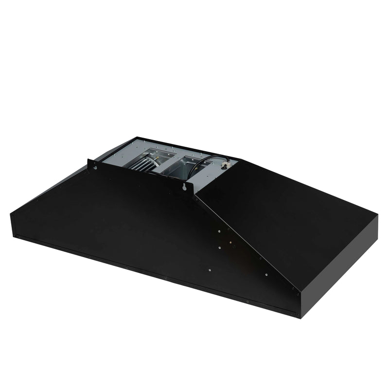 Forno Aria 48-Inch Wall Mount Range Hood in Black with Brass Handle (FRHWM5095-48BLK)