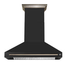 Forno Aria 48-Inch Wall Mount Range Hood in Black with Brass Handle (FRHWM5095-48BLK)