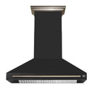 Forno 5-Piece Appliance Package - 48-Inch Gas Range, Wall Mount Range Hood, 60-Inch Refrigerator, Dishwasher, and 24-Inch Microwave Drawer in Black with Antique Brass Handle