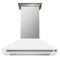 Forno Aria 48-Inch Wall Mount Range Hood in White with Brass Handle (FRHWM5095-48WHT)