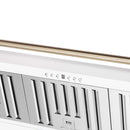 Forno 5-Piece Appliance Package - 48-Inch Gas Range, Wall Mount Range Hood, 60-Inch Refrigerator, Dishwasher, and 30-Inch Microwave Drawer in White with Antique Brass Handle
