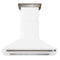 Forno Aria 48-Inch Wall Mount Range Hood in White with Brass Handle (FRHWM5095-48WHT)
