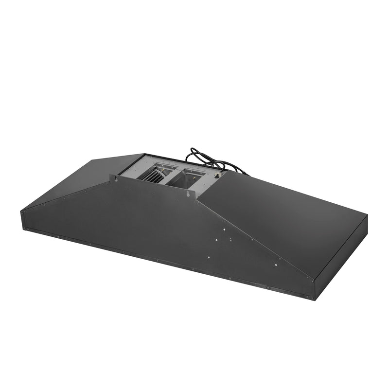 Forno Aria 60-Inch Wall Mount Range Hood in Black with Brass Handle (FRHWM5095-60BLK)