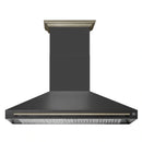 Forno Aria 60-Inch Wall Mount Range Hood in Black with Brass Handle (FRHWM5095-60BLK)