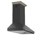 Forno Aria 60-Inch Wall Mount Range Hood in Black with Brass Handle (FRHWM5095-60BLK)
