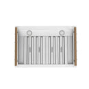 Forno Venezia 30-Inch Wall-Mounted Range Hood in White with Antique Brass Trim (FRHWM5503-30WHT)