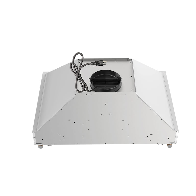 Forno Venezia 30-Inch Wall-Mounted Range Hood in White with Antique Brass Trim (FRHWM5503-30WHT)