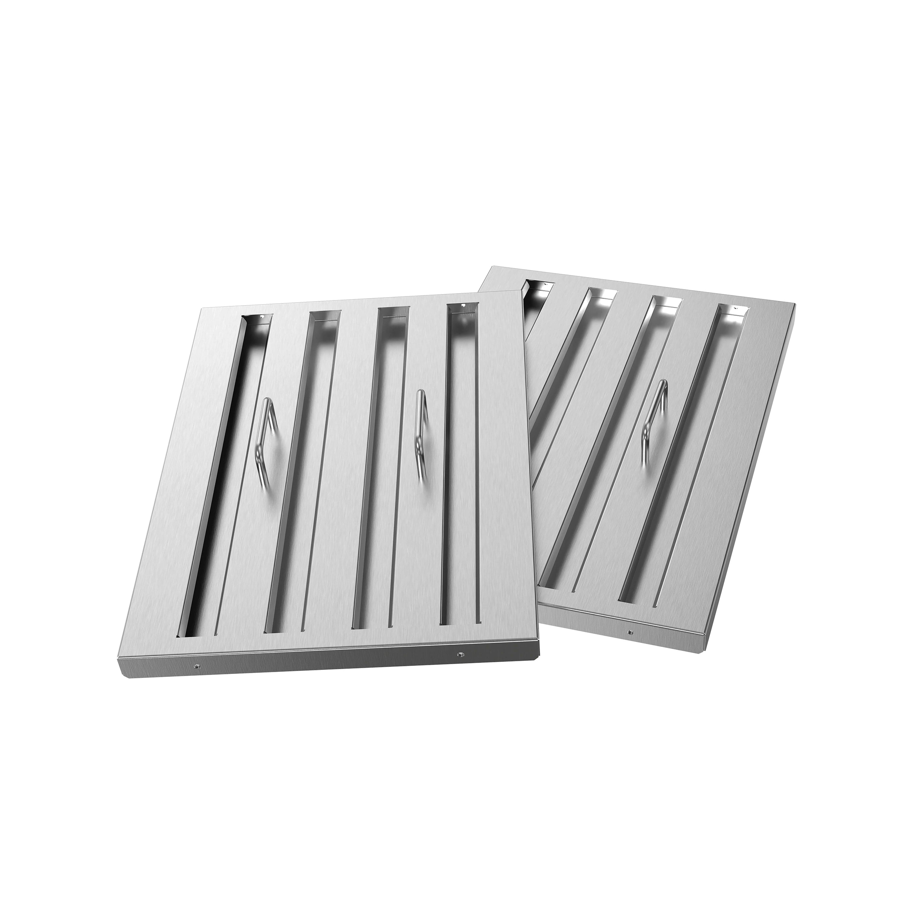 Stainless steel baffle filter louvers for range hood vent