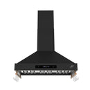 Forno Venezia 36-Inch Wall-Mounted Range Hood in Black with Antique Brass Trim (FRHWM5503-36BLK)