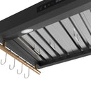 Forno Venezia 36-Inch Wall-Mounted Range Hood in Black with Antique Brass Trim (FRHWM5503-36BLK)