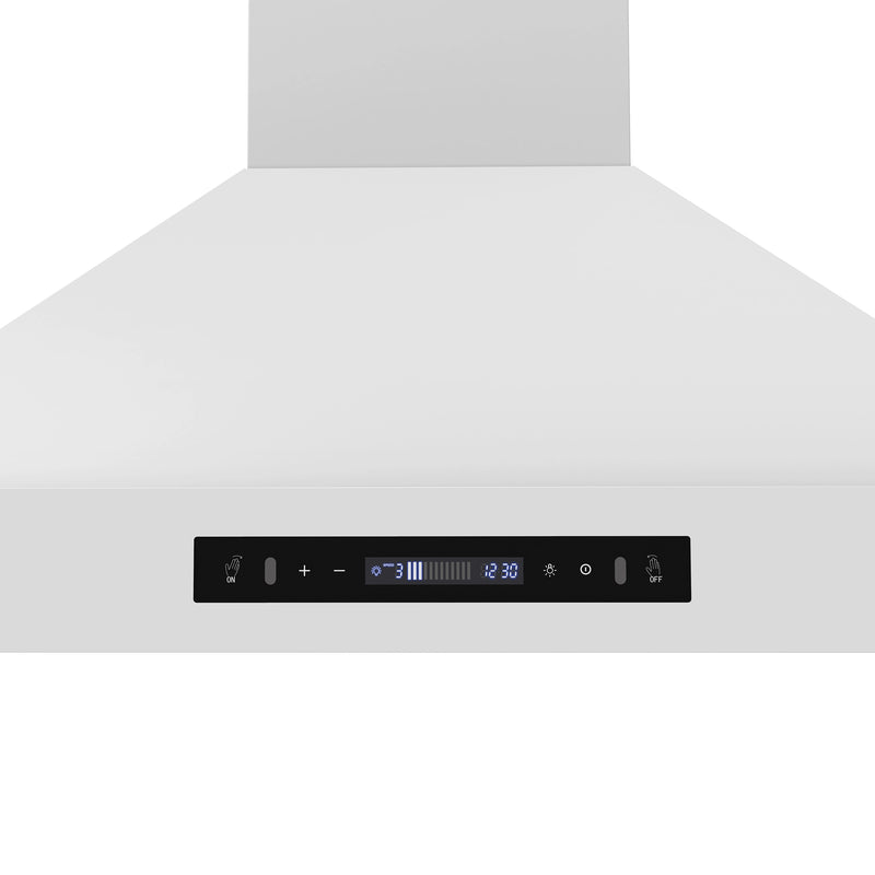 Forno Venezia 36-Inch Wall-Mounted Range Hood in White with Antique Brass Trim (FRHWM5503-36WHT)