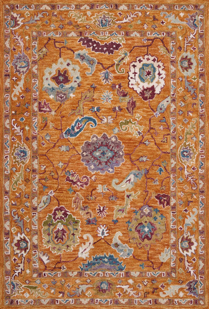 Loloi Padma Collection - Transitional Hooked Rug in Orange (PMA-01)