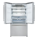 Forno Aosta 36-inch French Door Refrigerator with 22.4 Cu. Ft. External Water Dispenser & Freezer Automatic Ice Maker in Stainless Steel (FFFFD1866-36SB)