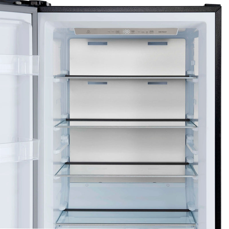 Forno Maderno 60-Inch 27.2 Cu. Ft. Built-In Convertible Refrigerator and Freezer in Black with Modern Grille Trim and Antique Brass Handles ( FFFFD1722-60SG-BLK)
