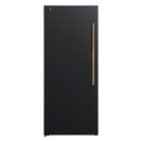 Forno Maderno 28-Inch 13.6 Cu.Ft. Convertible Upright Freezer/Refrigerator in Black with Antique Brass Handle, Left Swing (FFFFD1722-28BLK-LS)