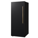 Forno Maderno 28-Inch 13.6 Cu.Ft. Convertible Upright Freezer/Refrigerator in Black with Antique Brass Handle, Left Swing (FFFFD1722-28BLK-LS)