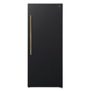 Forno Maderno 28-Inch 13.6 Cu.Ft. Convertible Upright Freezer/Refrigerator in Black with Antique Brass Handle, Right Swing (FFFFD1722-28BLK-RS)